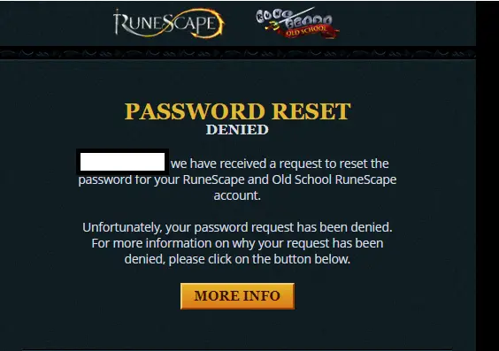 password reset denied