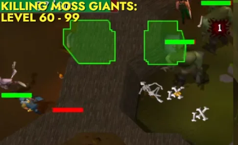 Killing Moss Giants from Level 60 - 99 ranged