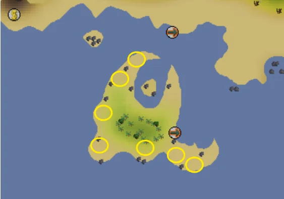 sand crab location in Crabsclaw Isles
