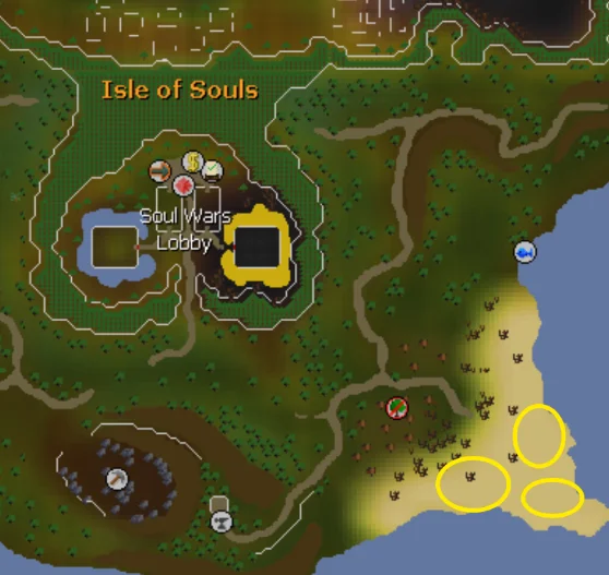 sand crab location in Isles of Souls