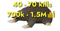 Giant mole kills per hour