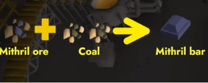 smelting mithril bar .webp smelting mithril bar