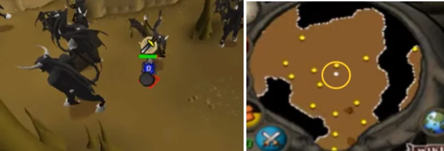 cannoning black demons in tarverly dungeon.webp cannoning black demons in tarverly dungeon