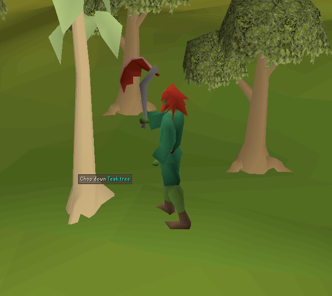 chopping down a teak tree - location at south of castle wars.webp