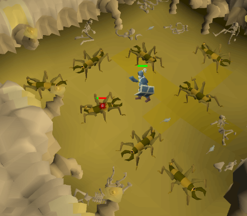 killing flesh cralers at barbarian village dungeon level 2 for f2p melee guide.webp