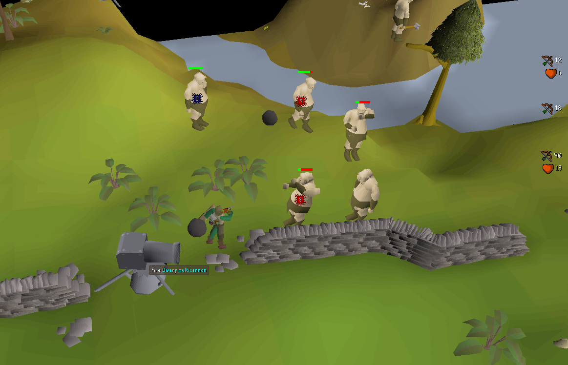 using cannon at castle wars ogres for ranged exp in early game p2p ranged guide 1-99.webp