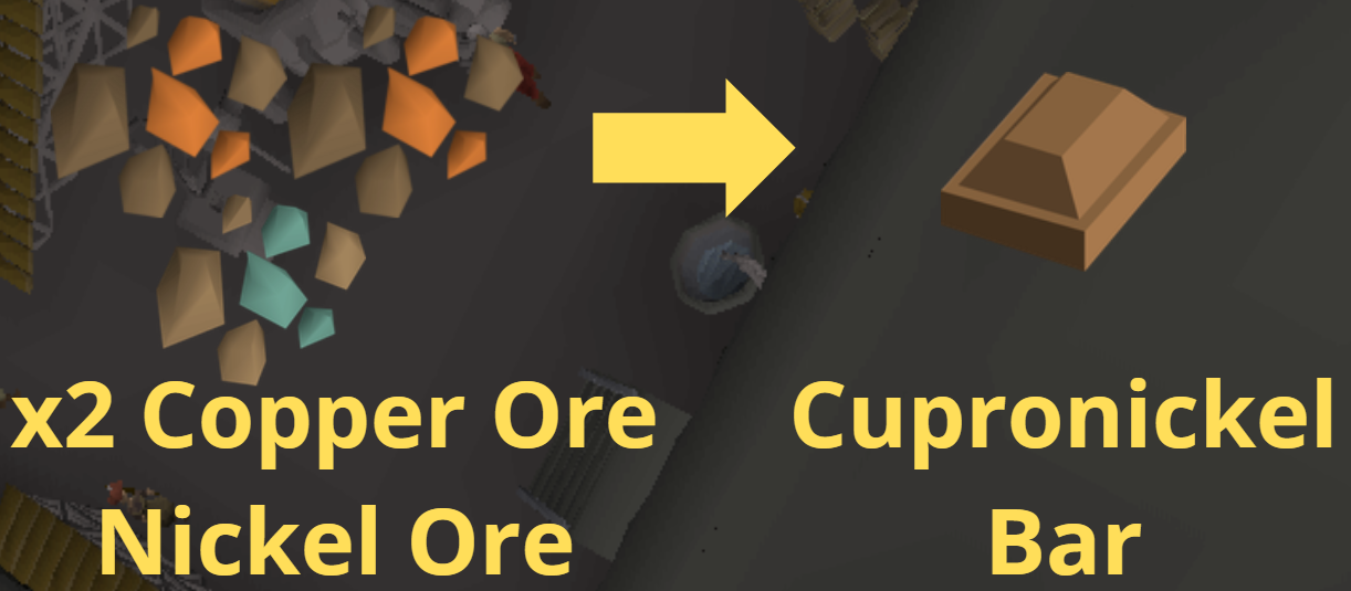 x2 copper ore, nicked ore to cupronickel bar.webp