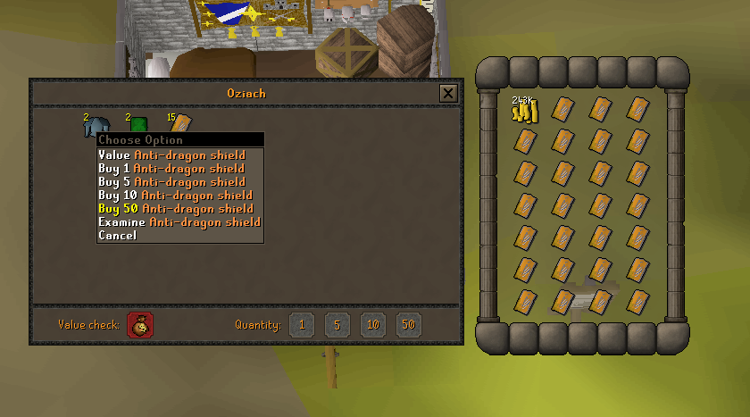 buying anti dragon shield to resell in grand exchange.webp