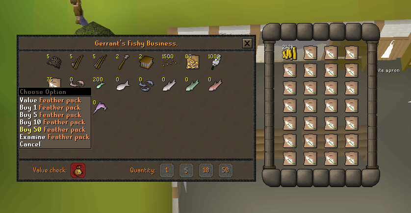 buying feather pack at gerrants fishy business .webp