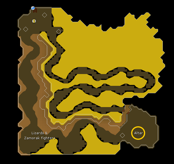 ourania dungeon at north of castle wars.webp