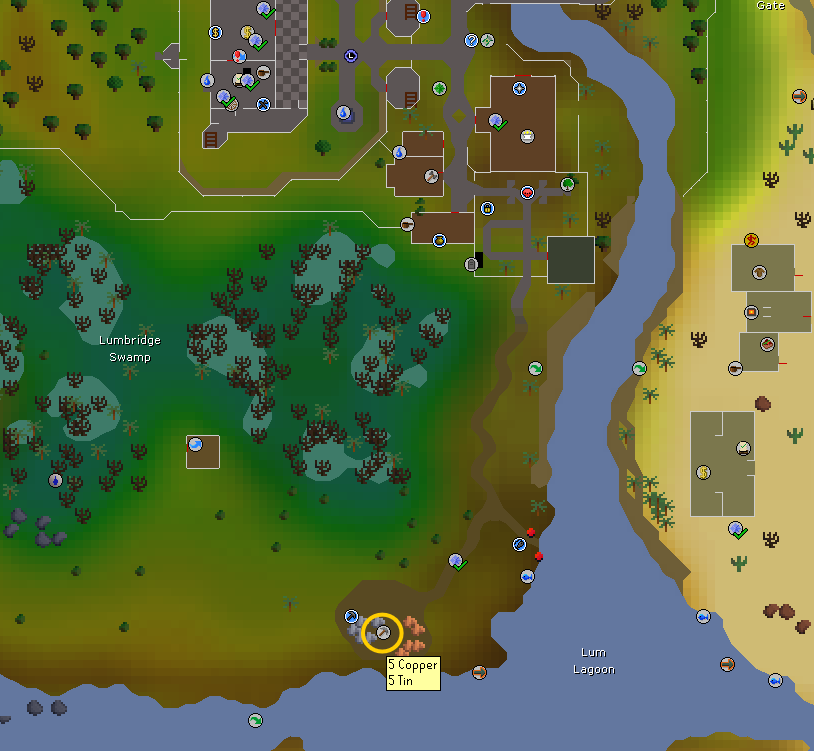 copper and tin ore location south of lumbridge for fastest mining method.webp