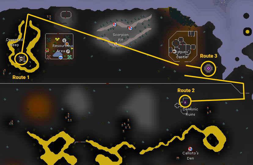 3 routes to get to rouges castle location at wilderness.webp