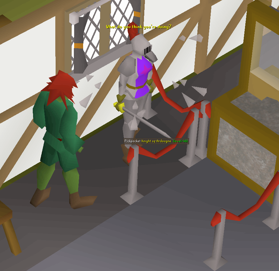 pickpocketing ardougne knight at ardougne bank while other splashing it.webp