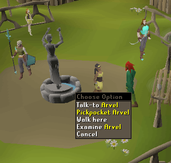 pickpocketing elves at lletya for 85-99 thieving.webp