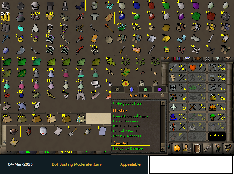 1509 Total High Combat Ironman - Barrows Gloves + Full Void + Firecape + Torso + Defender + Rocky Pet!
