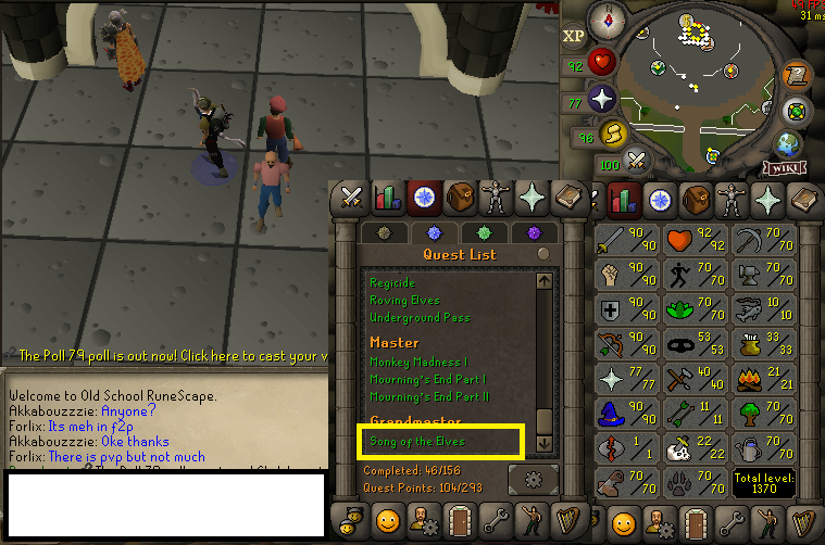 Gauntlet Ready Account 90s in combat stats