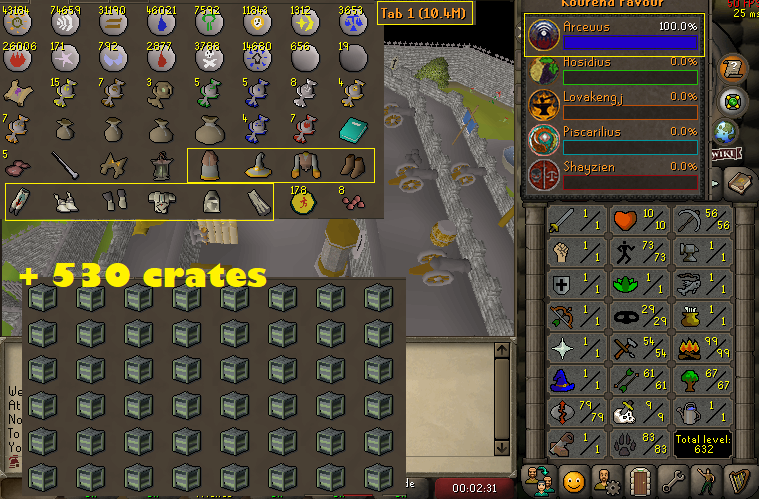 HCIM 79 Runecrafting + 73 Agility + 83 Hunter + 99 Firemaking + 56 Mining + 54 Crafting