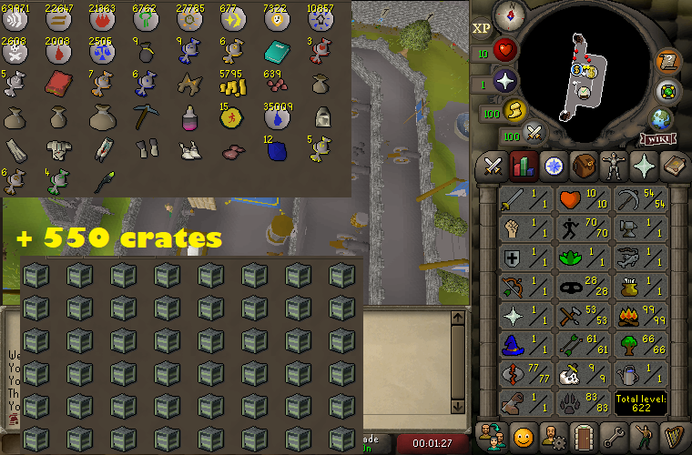HCIM 99 Firemaking + 70 Agility + 83 Hunter + 77 Runecrafting
