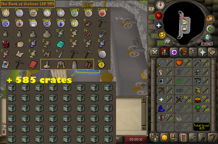 HCIM 99 Firemaking + 70 Agility + 83 Hunter + 77 Runecrafting + GOTR Outfit