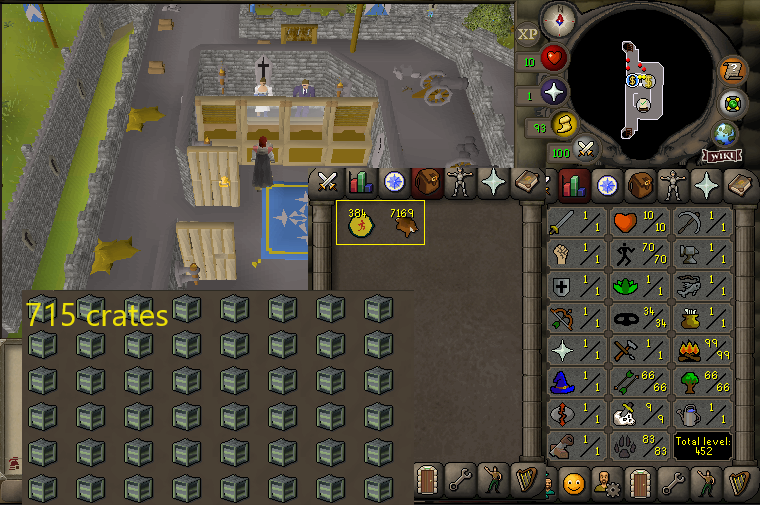 HCIM 99 firemaking + 70 agility + 83 hunter + chins