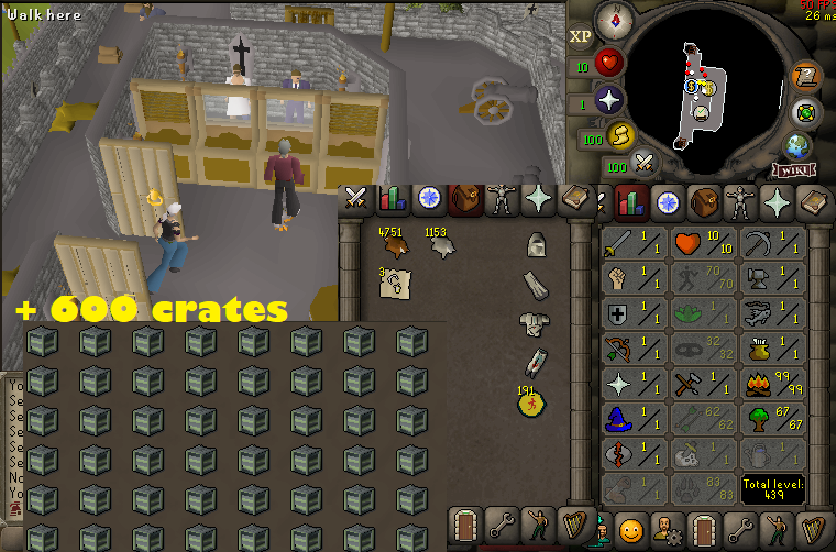 Hcim 99 firemaking + 70 agility + 83 hunter + chins
