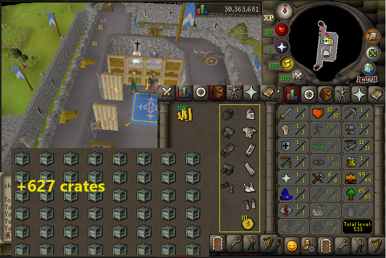 Hcim 99 thieving + 99 firemaking + 70 agility + 83 hunter + 15M Cash