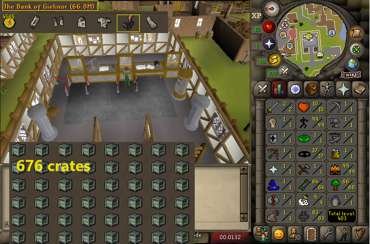 Ironman 99 Agility + 99 Firemaking + 83 Hunter + Squirrel Pet!