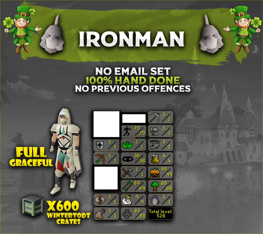 Ironman 99 Firemaking + 70 Agility + 83 Hunter