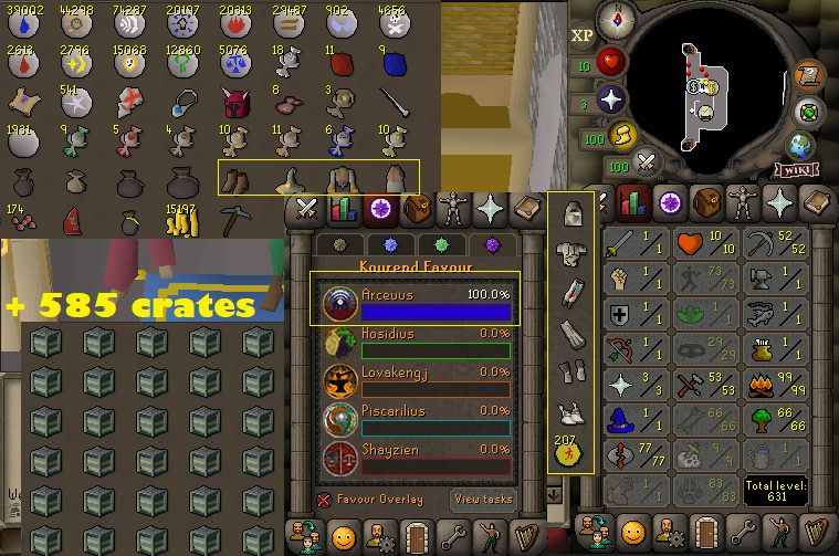 Ironman 99 Firemaking + 73 Agility + 83 Hunter + 77 Runecrafting