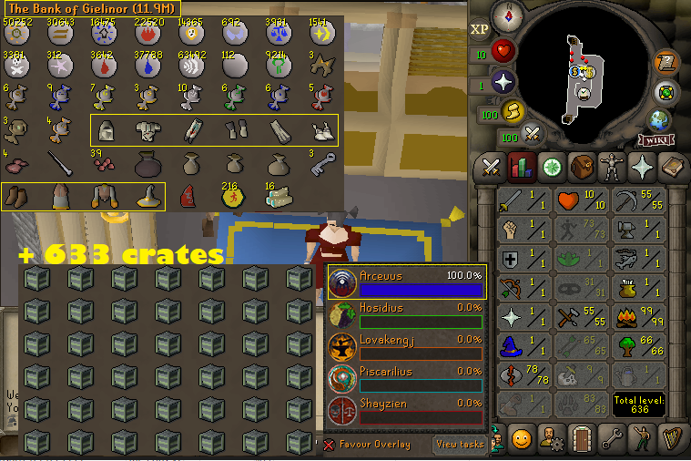 Ironman 99 Firemaking + 73 Agility + 83 Hunter + 78 Runecrafting