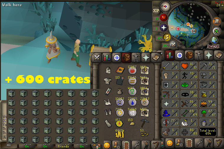 Ironman with 99 Firemaking + 70 Agility + 83 Hunter + 77 Runecrafting + 70 Mining