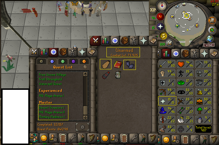 Maxed Granite Maul Pure 15 prayer with Firecape! 99 Strength, 99 Ranged, 94 Magic