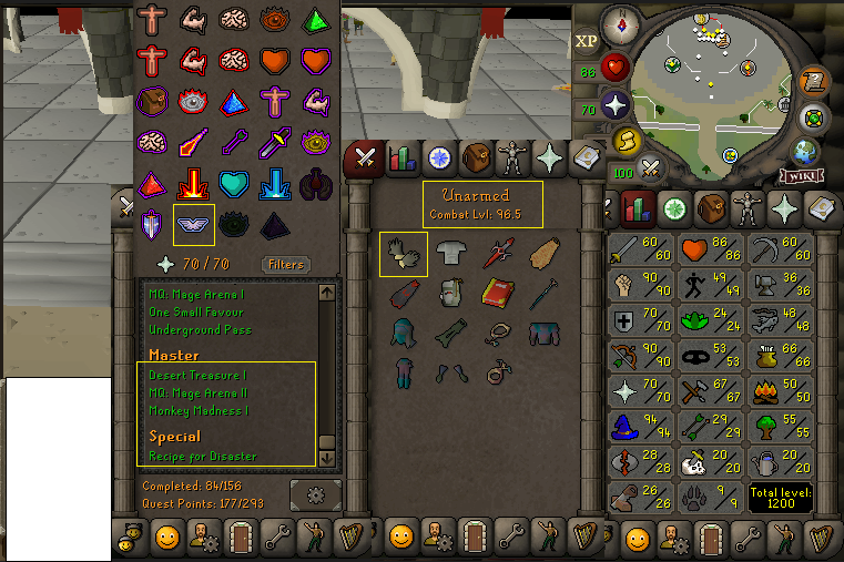 Piety/Med with 60 Attack 90 strength 90 ranged 94 magic