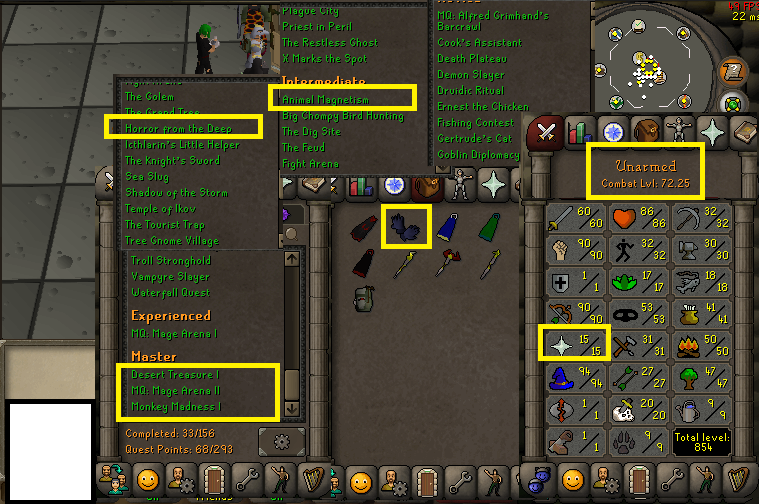Pure 60 attack 94 Magic 90 Strength 90 Ranged 15 Prayer 