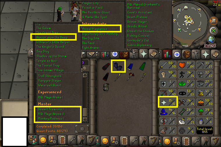 Pure 50 Attack 90 Strength 90 Ranged 94 Magic 15 Prayer Fully Quested