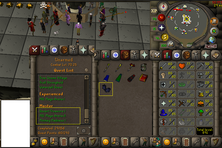 Pure 60 attack 80 strength 80 ranged 85 magic 43 Prayer 