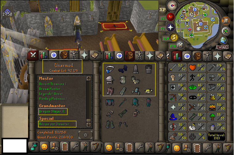 Vorkath Ready Account 90 Ranged  + 93 Magic + 80 Defence Full Void (Salve amulet ei)