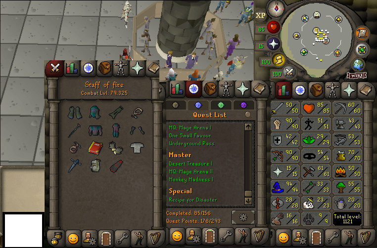 Zerker 50 attack 90 strength 90 ranged 94 magic 15 prayer torso + rune defender 